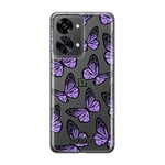 Babaco ERT GROUP mobile phone case for Oneplus NORD 2T 5G original and officially Licensed pattern Butterflies 002 optimally adapted to the shape of the mobile phone, partially transparent