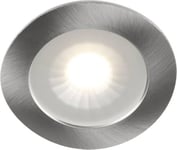 Led-Minidownlight 1202 12V Borstat Stål 3000K, 300Lm, 70°, 4,3W, 12V Ac/Dc, Ip44. Snabbklämmor På Baksidan Professional