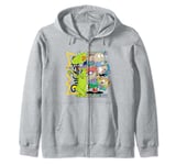 Rugrats Reptar Iconic 90's Retro Vintage Split Chest Poster Zip Hoodie