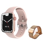 Montre Intelligente De Sport Bluetooth Pour Hommes,Montre Intelligente D'appel 9,Traqueur Gps Siri Ndavid,Pression Artérielle,Fréquence Cardiaque,Apple Watch 2023, - Type Gold Mesh