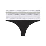 Calvin Klein Truser 3P Modern Logo Thongs Hvit/Grå bomull XX-Large Dame