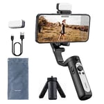 HoHem Smartphone Gimbal iSteady XE Kit Stabilisateur de téléphone Portable à 3 Axes pour iPhone 14 13 Pro Max & Android,Lumière de Remplissage,pour Youtuber,Vlog,Enregistrement vidéo(Couleur Noire)