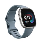 Google Fitbit Versa 4 Montre connectée sport avec GPS intégré et jusqu’à 6 jours d’autonomie de batterie - compatible avec Android et iOS, Bleu cascade/aluminium platine