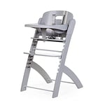 CHILDHOME, Chaise Haute Bebe Evolutive : De 0 mois à 85KG, Tablette Incluse, Bois de Hêtre, Arceau, Sécuritaire Harnais 5 points, Vis Invisibles, Evosit, Stone Grey EVOSITSGSG 10.5 kilograms