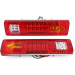 Qersta - kit Feux Remorque Led, Lot de 2 feux arrière 19 led pour voiture, camion, remorque, van - Étanche 12 v