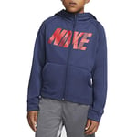 Nike Dry Graphic Full Zip Hoodie Mixte Enfant, Midnight Navy/University Red, FR : L (Taille Fabricant : L)