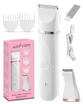 Lady Shavers for Women & Electric Shavers for Women,2024 Painless Womens Electric shavers,Womens Shaver for 2 Replaceable Snap-in Ceramic Blade Heads for Face Arm Bikini Armpit,IPX7,White