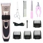 Dog Grooming Kit Pet Cat Fur Hair Cordless Clipper Trimmer Shave Low Noise Shave