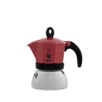 Italian Coffee Pot Bialetti Moka Induction Black Red Aluminium 150 ml [1 Unit