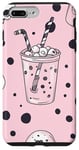 Coque pour iPhone 7 Plus/8 Plus Squelette à thé classique à pois Kawaii Grim Reaper Rose