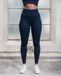 Aim’n Navy Ribbed Seamless Tights - M