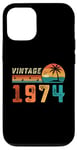 Coque pour iPhone 12/12 Pro Cadeau d'anniversaire 51 ans pour homme femme Palm rétro vintage 1974