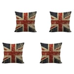 4 st brittiska flaggan case, Union Jack flagga vintage stil piller