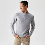 Lacoste Grey Wool Sweater Speakled Crew Neck Knit Jumper Pullover Size S - Small