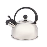 La Cafetière Stainless Steel 1.3 Litres Whistling Kettle, Stove top, Induction and Gas Hob, Silver