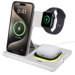 3 in 1 iPhone  15W Charging Station, Apple Pods, Apple Watch LinQ White