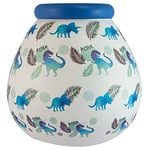 Pot of Dreams Kids Ceramic Pot Smash Money Box Savings Jar-Dinosaur, Blue, One Size