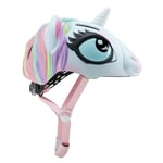 Globber - Casque Fantasy Animal (S/M) - Tour de Tete - 49-55 cm - Casque de Protection pour Les Enfants Licorne - Blanc et Rose