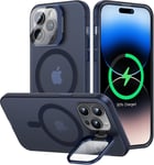 Compatible Avec Magsafe Coque Pour Iphone 14 Pro Max Magnétique[Support De Caméra En Métal Invisible][Protection Camera 9h Intégré], Antichoc Etui Translucide Mat Arrière Case