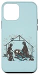 Coque pour iPhone 12 mini Crèche de Noël vintage religieuse chrétienne