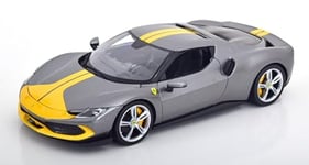 Bburago Ferrari R&P 296GTB Assetto Fiorano, gris/jaune 1:18