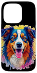 Coque pour iPhone 14 Pro Berger australien Femmes Hommes Enfants Chien Aussie Art Portrait