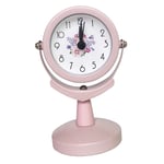 YLLN Mini-réveil à Alimentation électrique Mouvement à Quartz pour Chambre d'enfants Horloge de Chevet TimeFree Stand, étagère, Silencieux, Quartz Rose, 6 x 9,5 cm