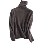 KHJH Pull Femme À Col Roulé Pullover en Tricot,Mode Marron Tricoté À Manches Longues Doux Léger Pull Pull Top Automne Hiver Chaud Pull Tricots Sweat, XXL