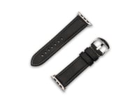 Jt Berlin Apple Watchband Charlie, Rem, Smartwatch, Svart, Apple, Apple Watch Serie 1-3 (42Mm) & Serie 4-8 (44 45Mm), Sowie 49Mm Für Die Apple Watch Ultra, Läder, Rostfritt Stål