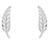 Elements Gold GE2432 9ct White Gold Feather Stud Earrings Jewellery