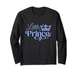 Little Prince with Crown - Baby Boy Royalty Long Sleeve T-Shirt