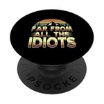 Mème drôle sur la nature, loin de tous les idiots, mèmes de randonnée amusants PopSockets PopGrip Adhésif