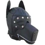 MASQUE EN CUIR SIMILI BDSM CAGOULE CHIEN JEUX FÉTICHE DOG LEATHER MASK SM