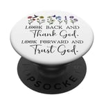 Look Back and Thank God Look Forward & Trust God Bible Verse PopSockets Adhesive PopGrip