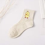 5 Pairs/pack Women's Cotton Socks Little Yellow Duck In The Tube Socks Soft Breathable Socks 2