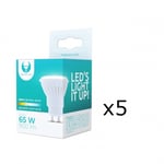 LED-lampe, GU10, 10W, 230V, 4500K, keramik, 5-pak, hvid neutral