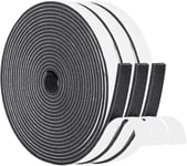 Joint Porte, Joint Fenetre Isolation, Joint de Porte d'Entrée Anti Froid, 3 Rouleau x 12 mm(l) x 3 mm(H) x 15 m(L), Noir et Blanc (Chacun 5 m)