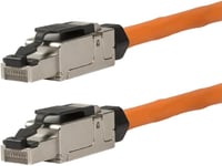 Câble éthernet RJ45 Cat 6A à connecter sur prise Cat 7 blindée à 10 Gb - Sans outils d¿assemblage avec décharge de traction Lot de 2.[G2824]