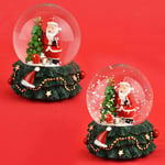 Vannglobe glitter juletre 6cm