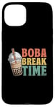 Coque pour iPhone 15 Plus Boba Break Time Thé au lait Bubble Tea Boba Pearl Lover