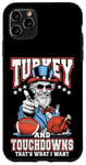 Coque pour iPhone 11 Pro Max Turquie & Touchdowns Ballon de football amusant pour Thanksgiving Uncle Sam