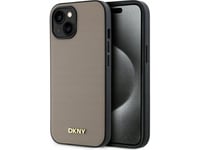 Dkny Dkhmp15spghlme Apple Iphone 15 6.1" Dėklas Telefonui Gelsvas Grained Metal Logo Magsafe