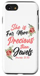 iPhone SE (2020) / 7 / 8 Christian Bible Verse Quote Rose Flower Proverbs 31:10 Case