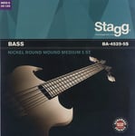 Stagg BA-4525-5S - Jeux 5 Cordes Acier Nikele Filet Rond Guitare Basse Medium