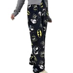 Dam- och flickpyjamasbyxor med tecknade anime-figurer, Batman-tryck, flanell, loungebyxor, sovbyxor, pyjamasbyxor, jul M