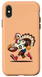 Coque pour iPhone X/XS Action de grâces Turquie Jouant au Football Touchdown Hommes Garçons