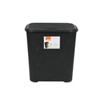 Drop All 45L Small Plastic Laundry Basket with Lid Washing Clothes Hamper Black