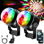 Boule Disco Lumières Disco USB,Litake 6W Eclairage Lampe de Scène DJ FêTe LED Discothèque RGB+ Rose Jaune Blanc 7 Couleurs Projecteur Effet Télécommande Son Activé pour Voiture Noël Fête Pub Mariage