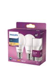 Philips 60W A60 E27 LED Dimmable Classic Bulb, Pack of 2, White