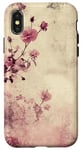 Coque pour iPhone X/XS Rose grunge douce subtile florale vintage